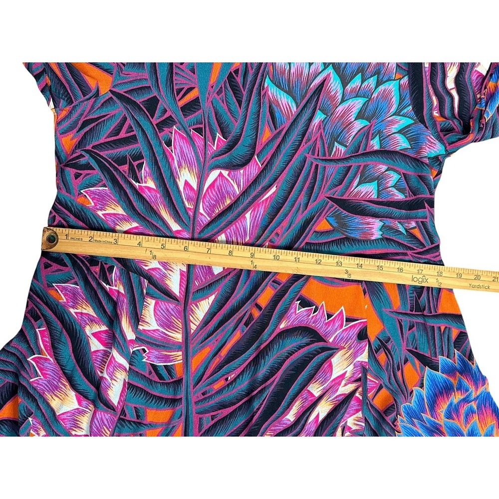 Mara Hoffman Herbarium Swing Dress Persimmon Abstract Print Long Sleeve Sz  S - Picture 12 of 16